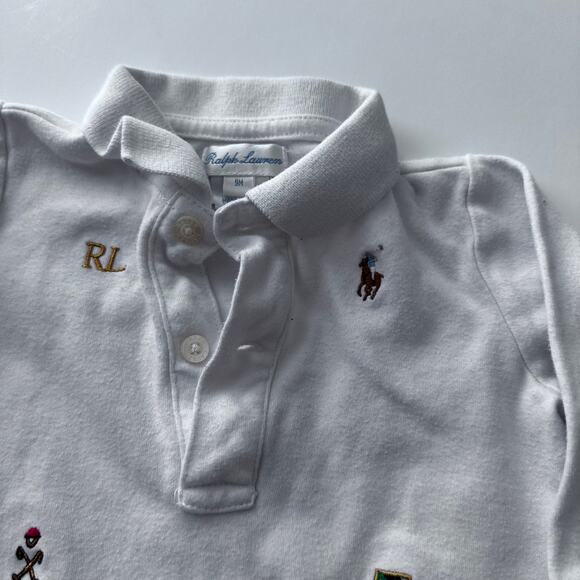 Ralph Lauren White Polo Coverall - Size 9 Months - Picture 3 of 5